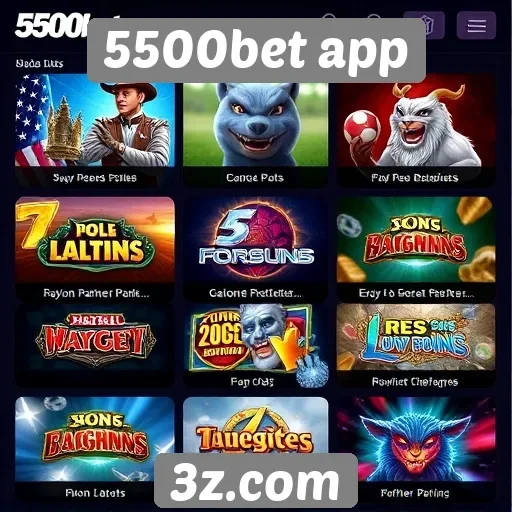 Principais jogos disponíveis no 5500bet app